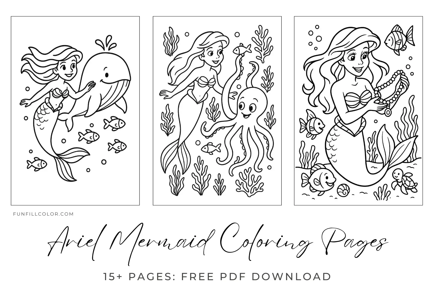 Ariel Mermaid Coloring Pages