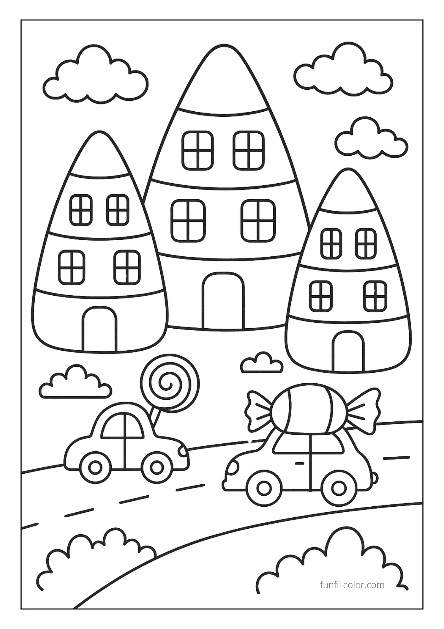 Candy corn cityscape