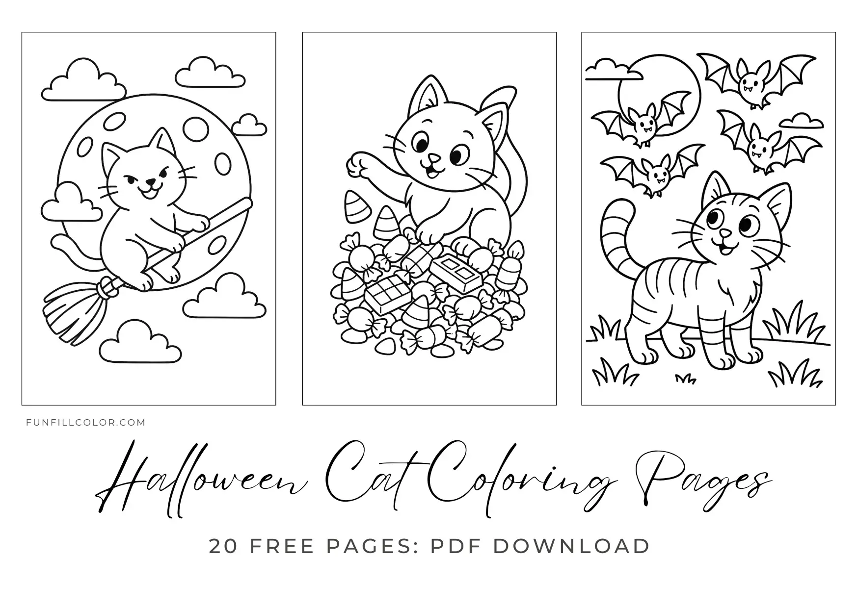 Halloween Cat Coloring Pages