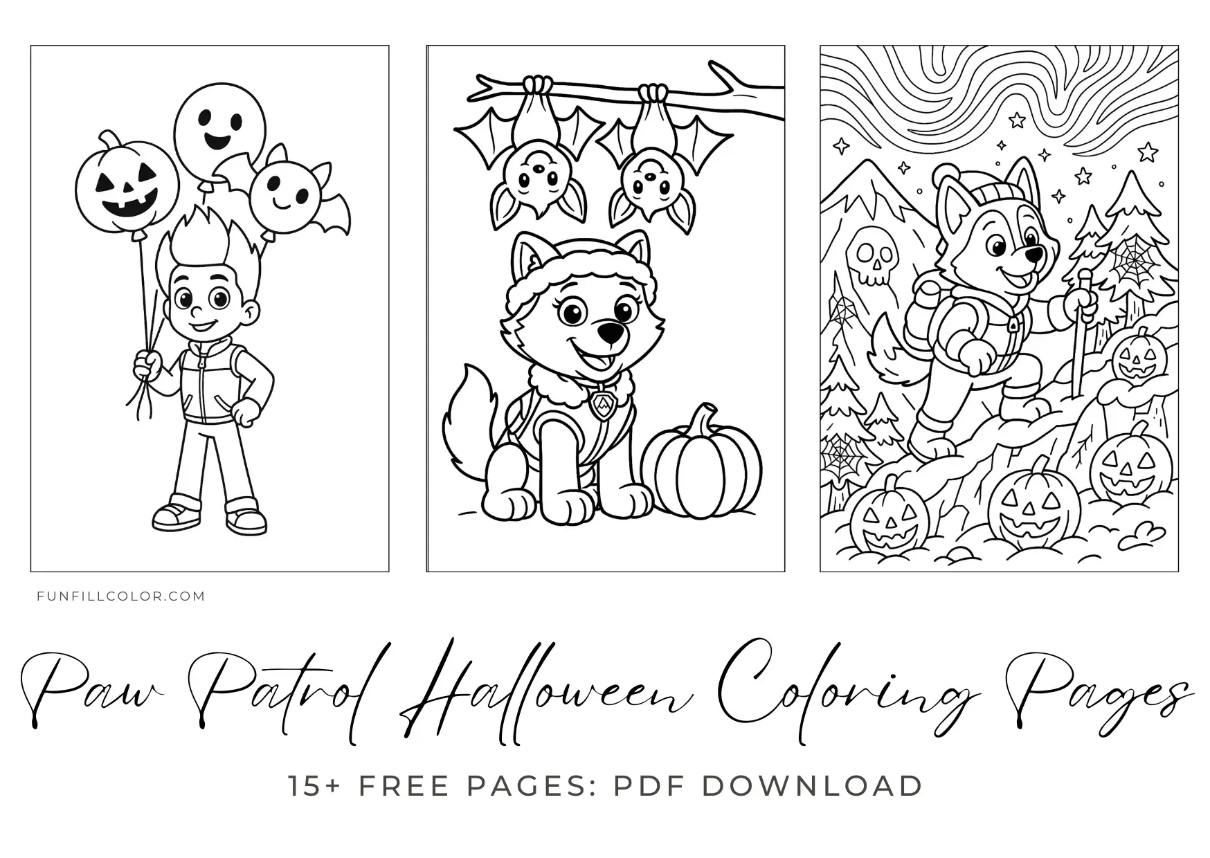 Paw Patrol Halloween Coloring Sheets