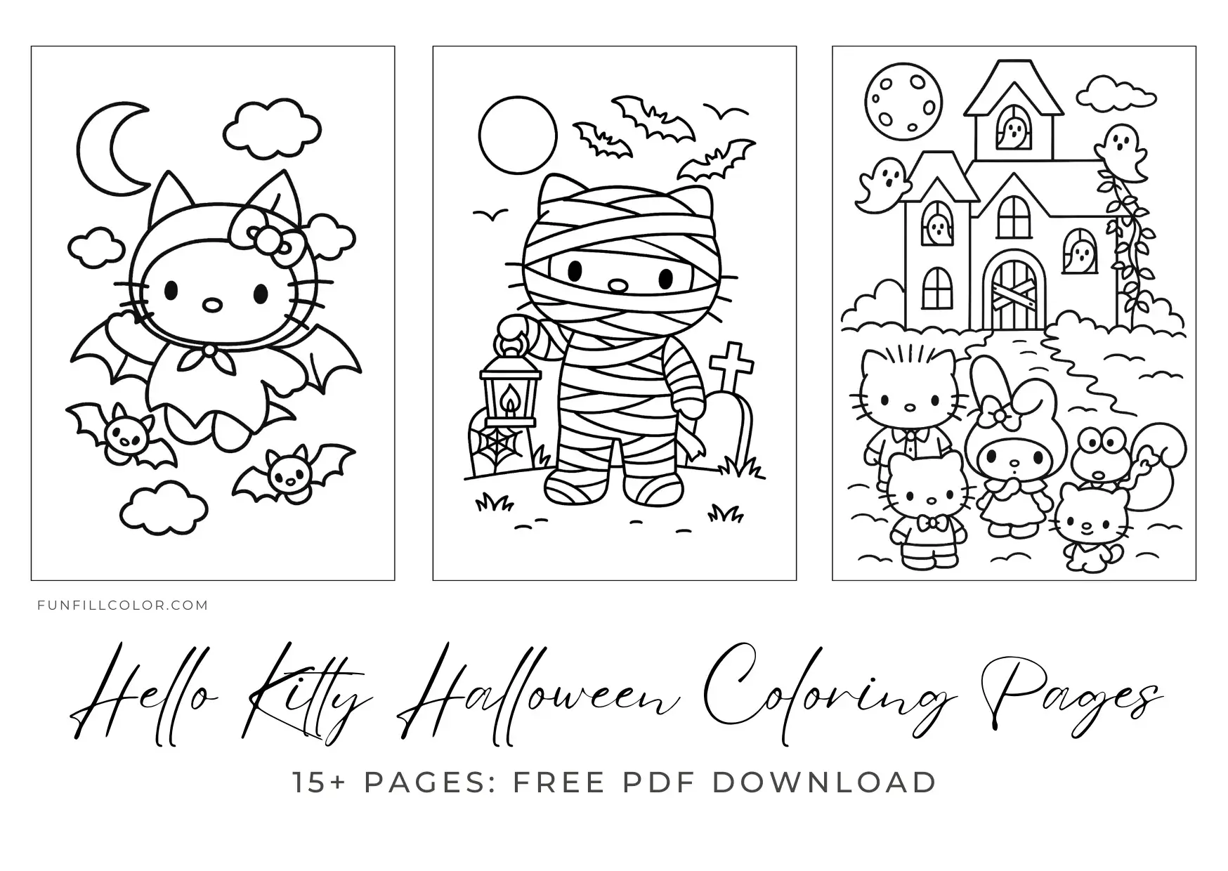 Hello Kitty Halloween Coloring Pages