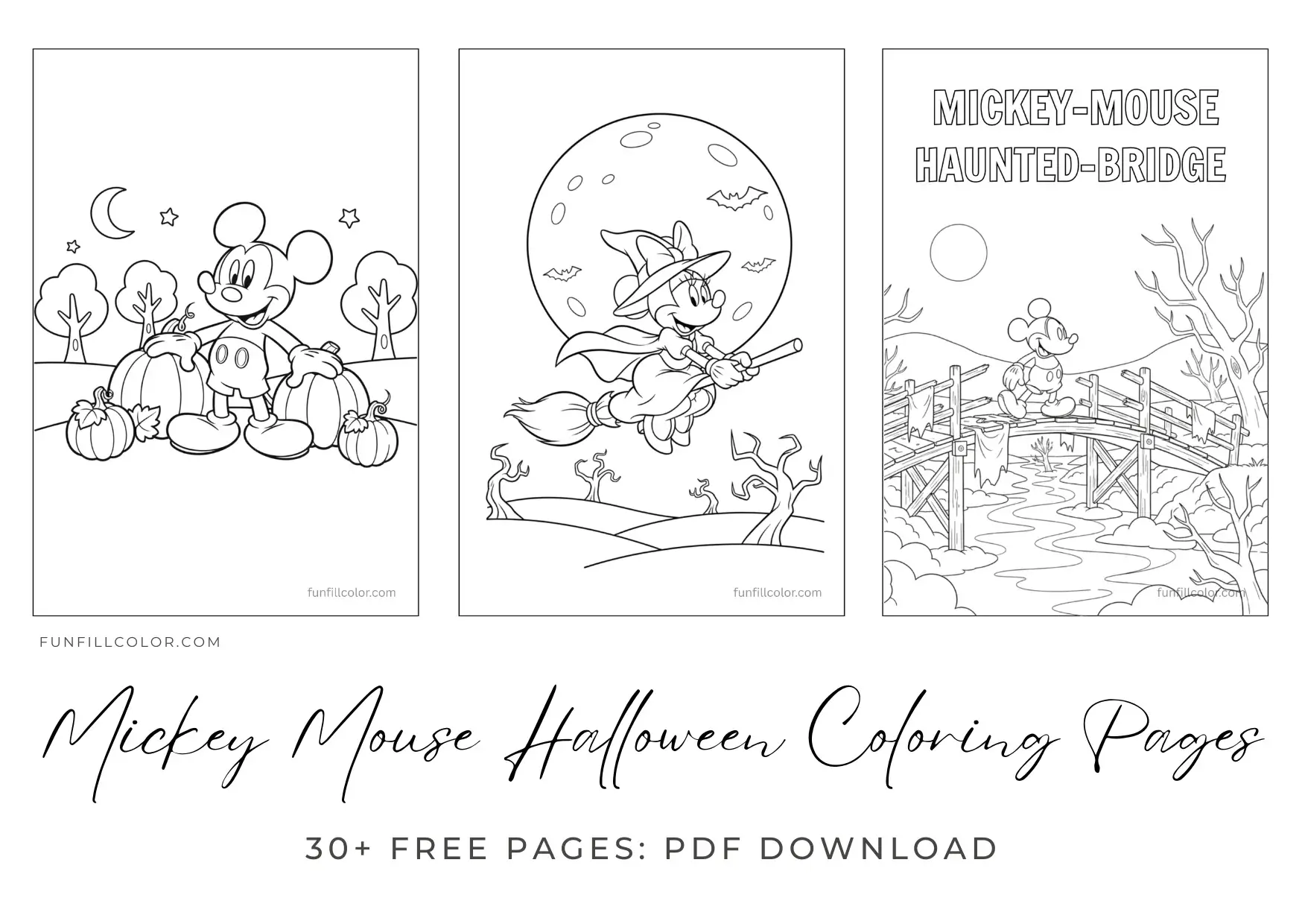 Printable Mickey Mouse Halloween Coloring Pages