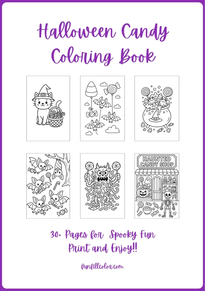 halloween candy coloring pages