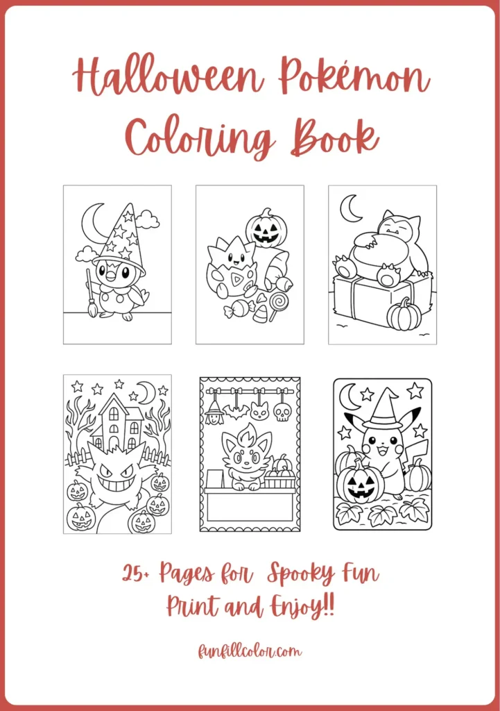 halloween pokemon coloring pages book