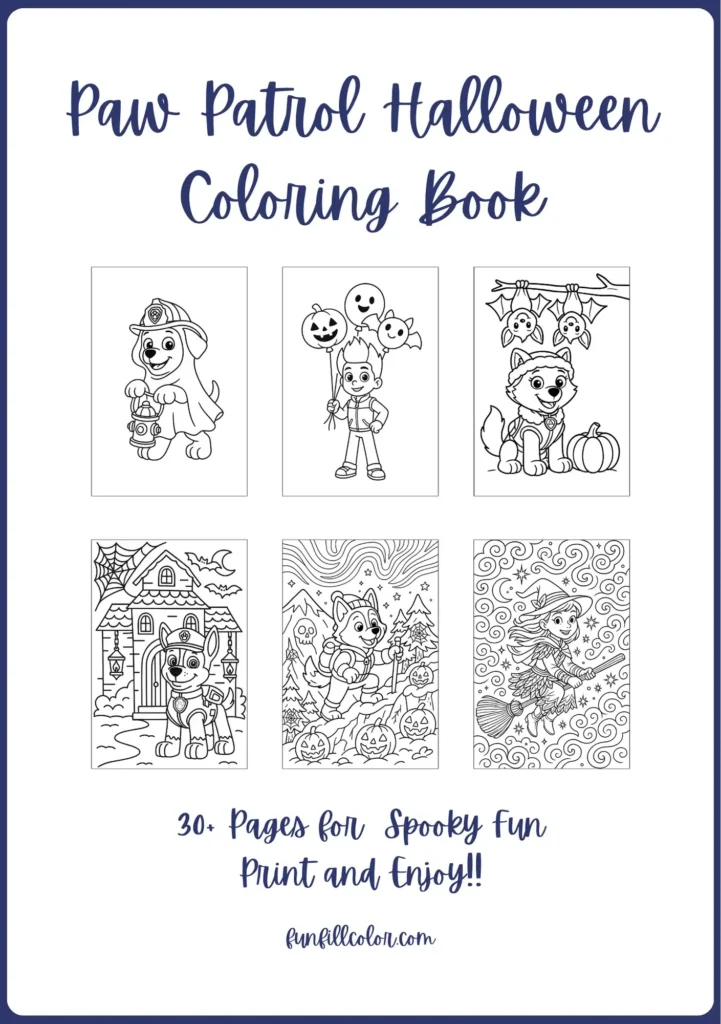 paw patrol halloween coloring pages