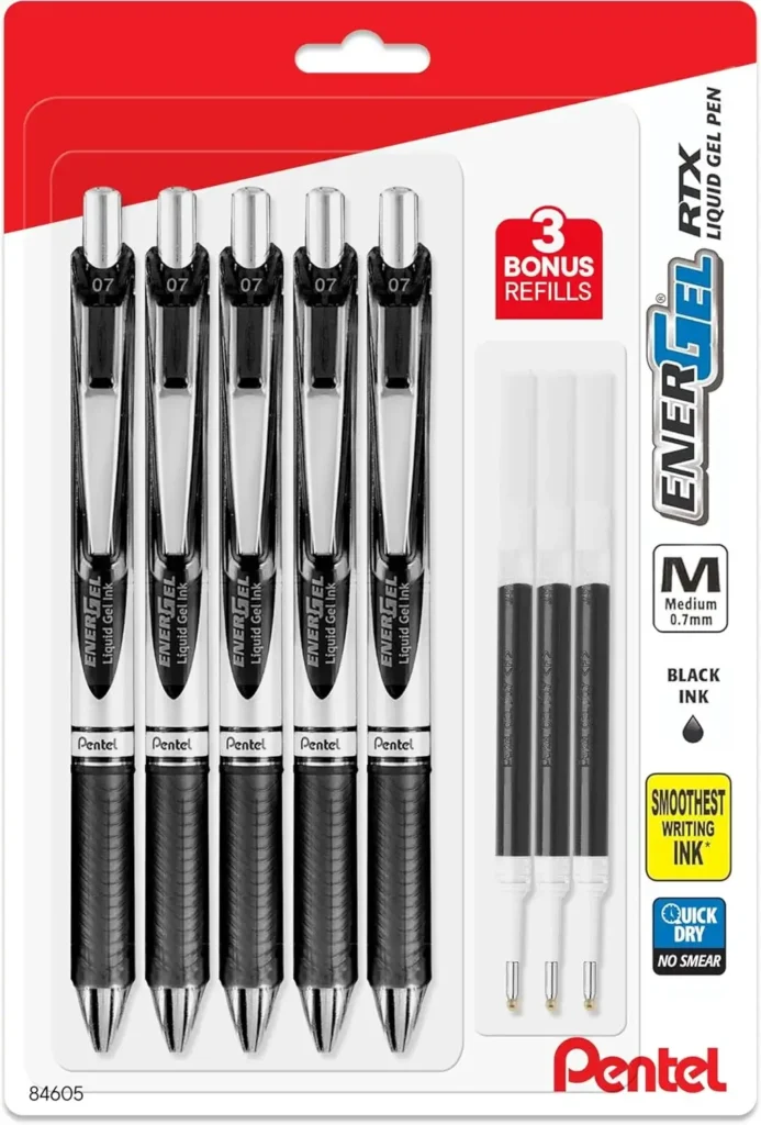 Pentel Energel 0.7 mm Deluxe RTX Liquid Gel Ink Pens