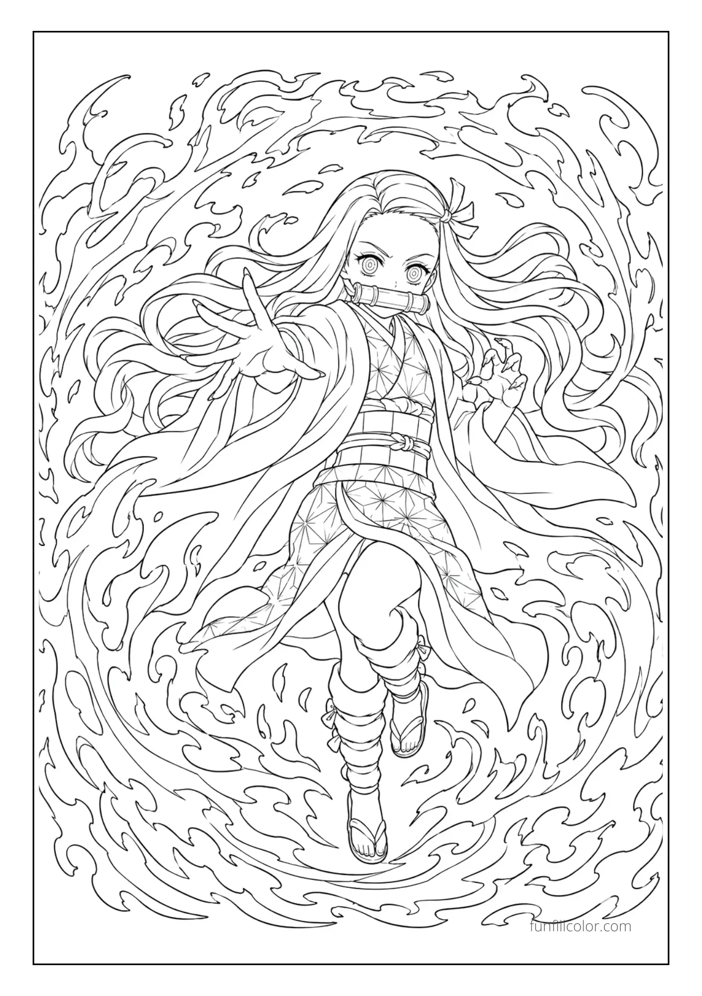 Nezuko Flame Spiral