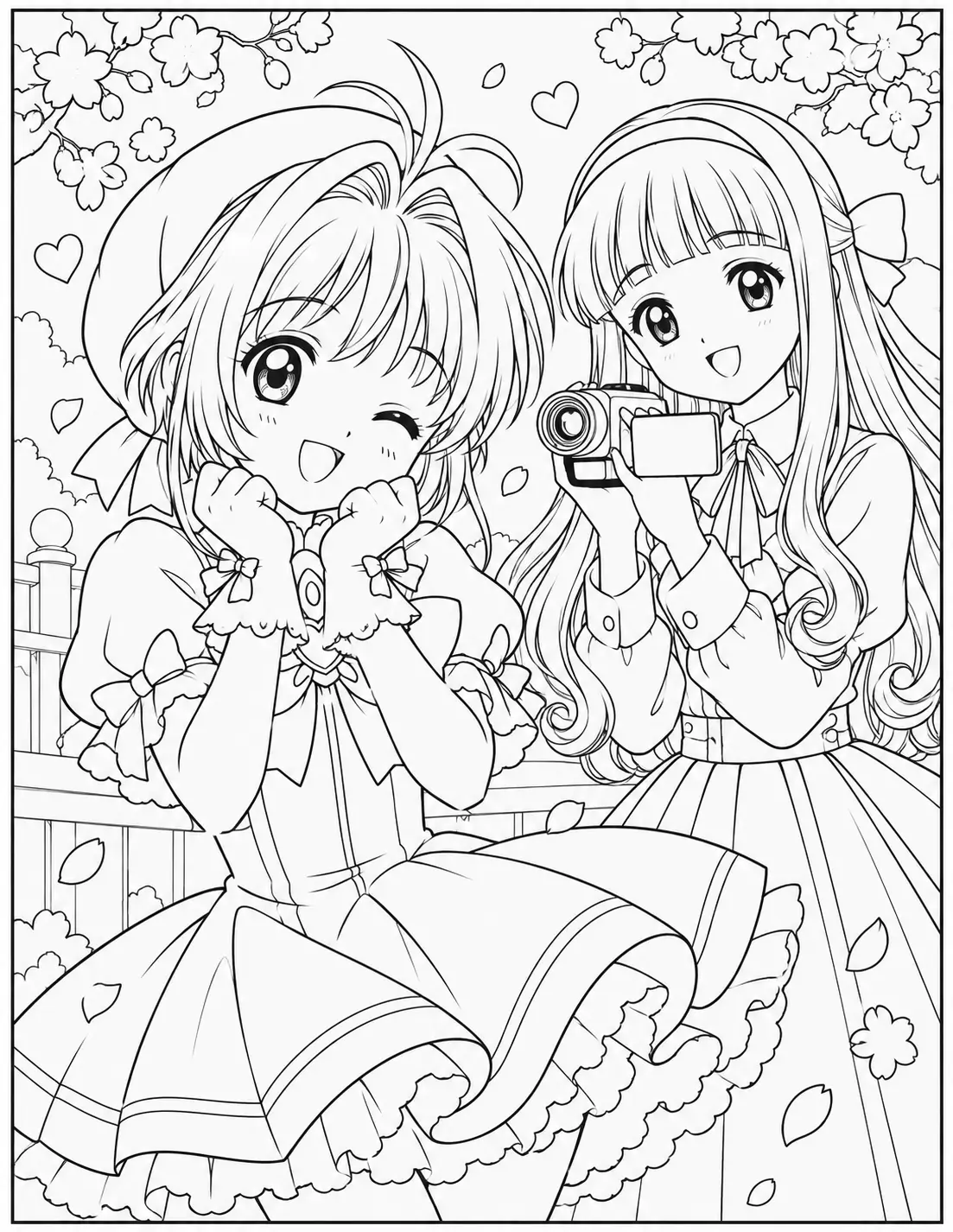Sakura and Tomoyo together with Tomoyo holding her video camera