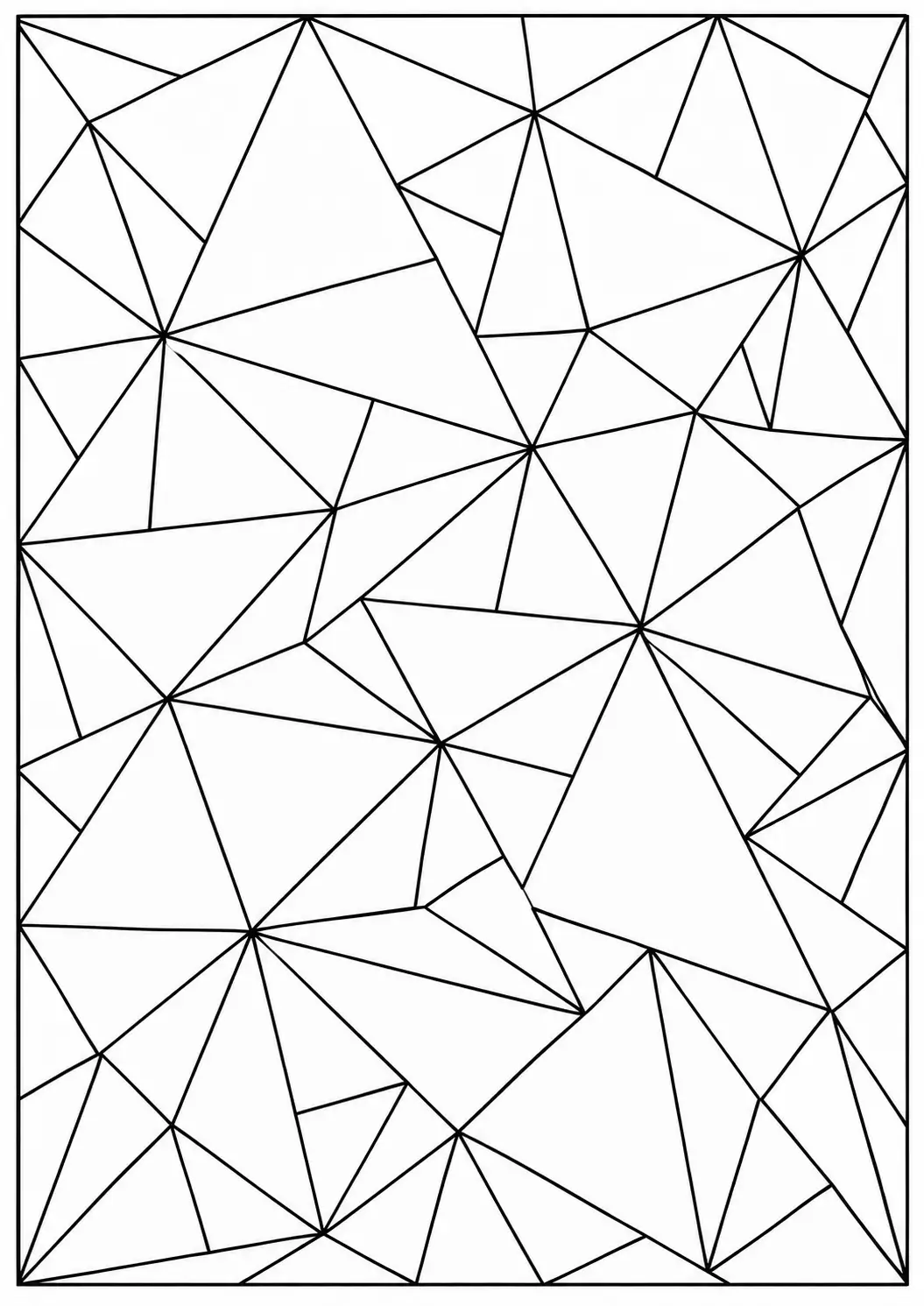Abstract triangle mosaic coloring page for adults