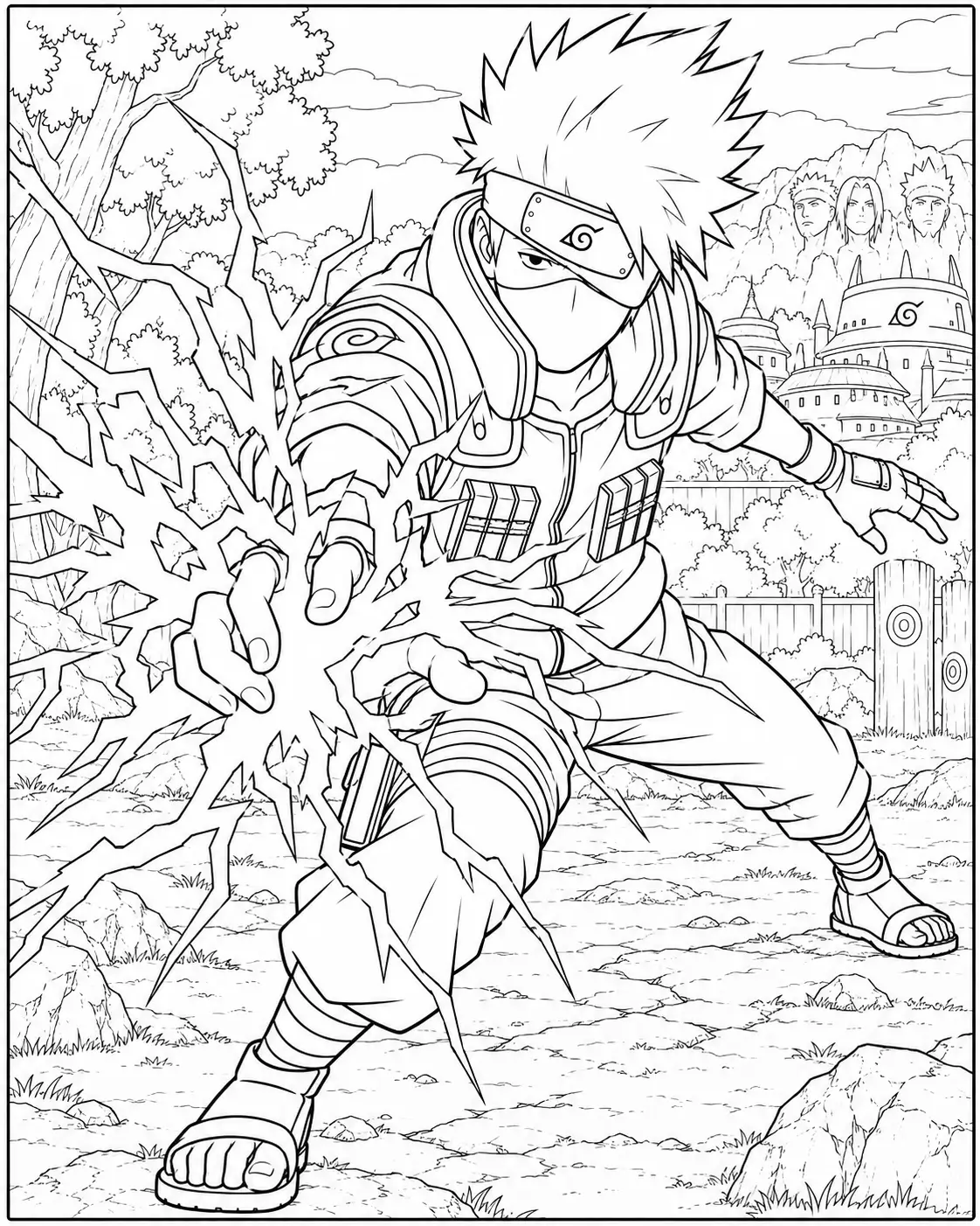 Kakashi Lightning Blade coloring page