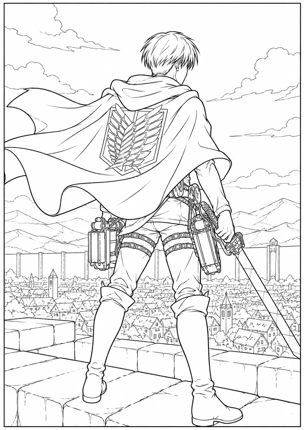 Wings of Freedom Scout cloak coloring page