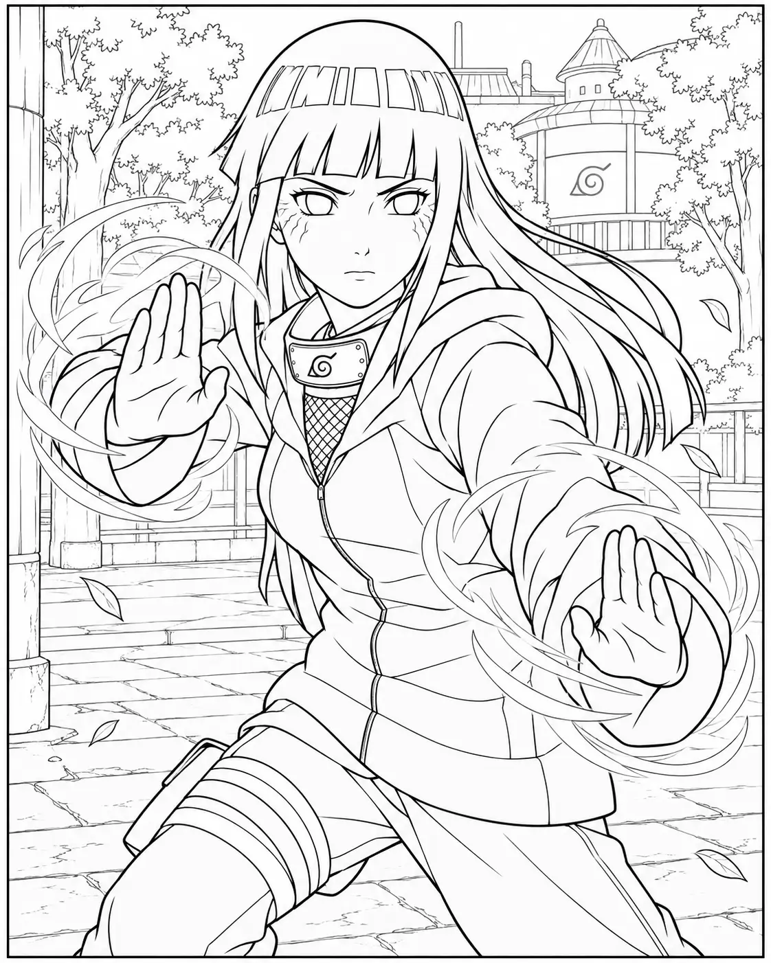 Hinata Byakugan coloring page