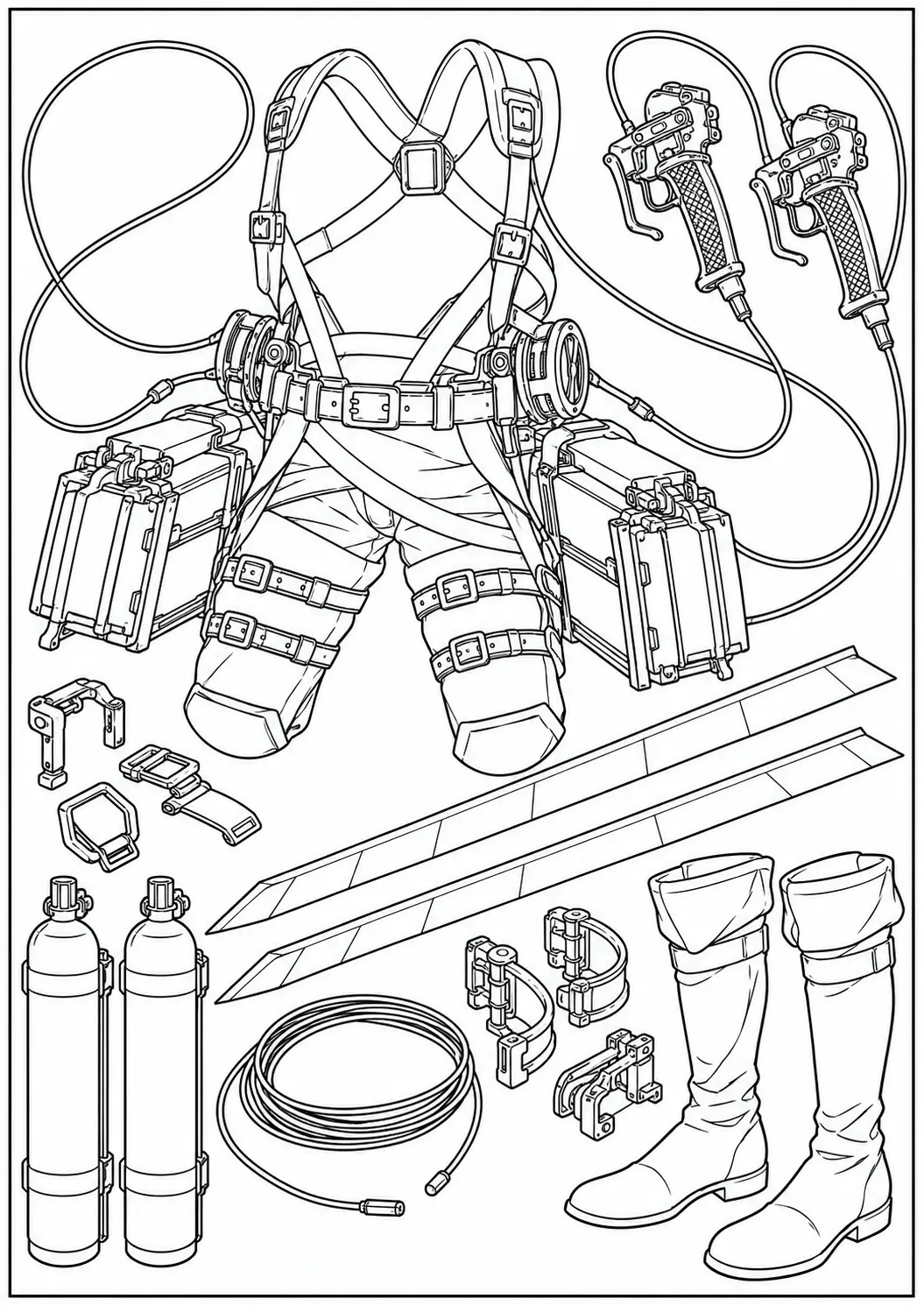 ODM gear equipment coloring page