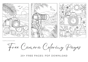 free camera coloring page