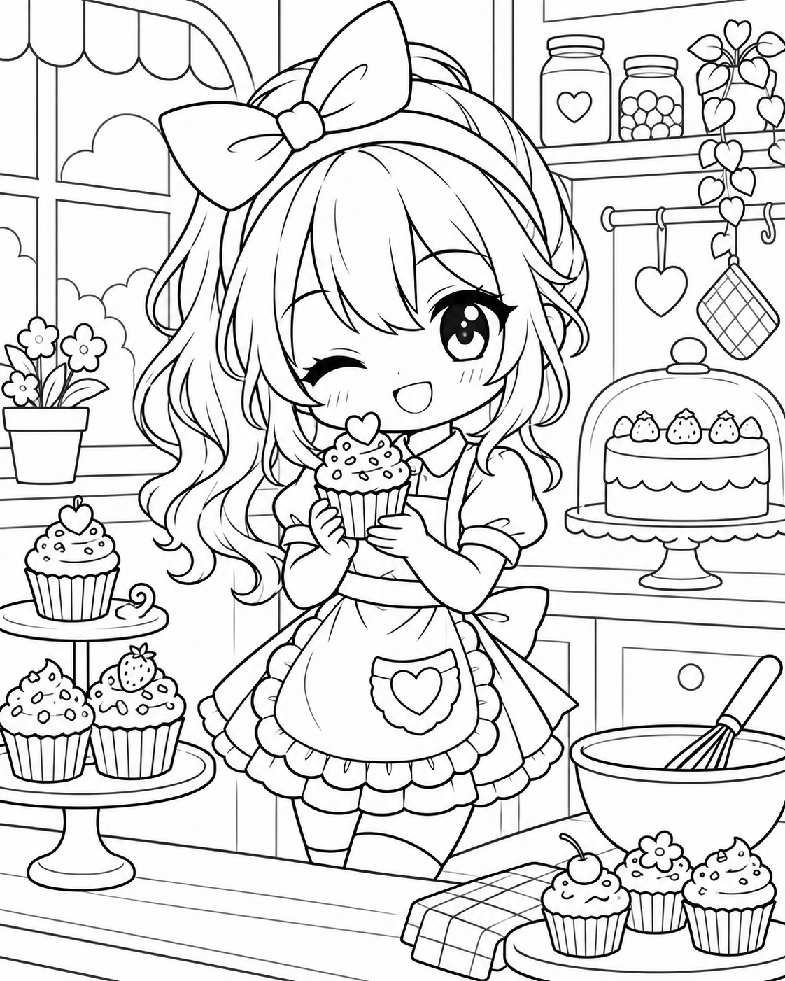 Gacha Baker coloring page