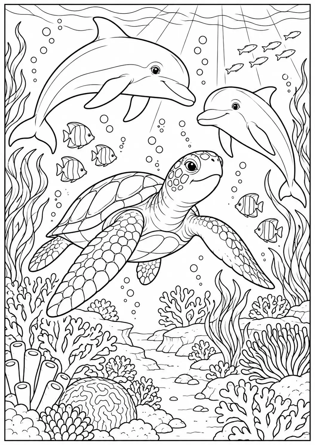 Ornamental turtle with decorative shell coloring page for adults