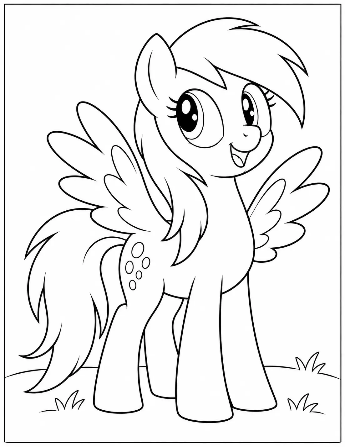 Derpy Hooves smiling coloring page