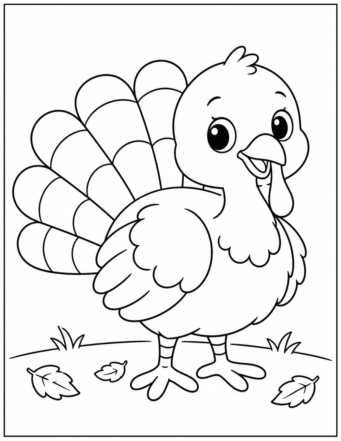 Baby turkey coloring page