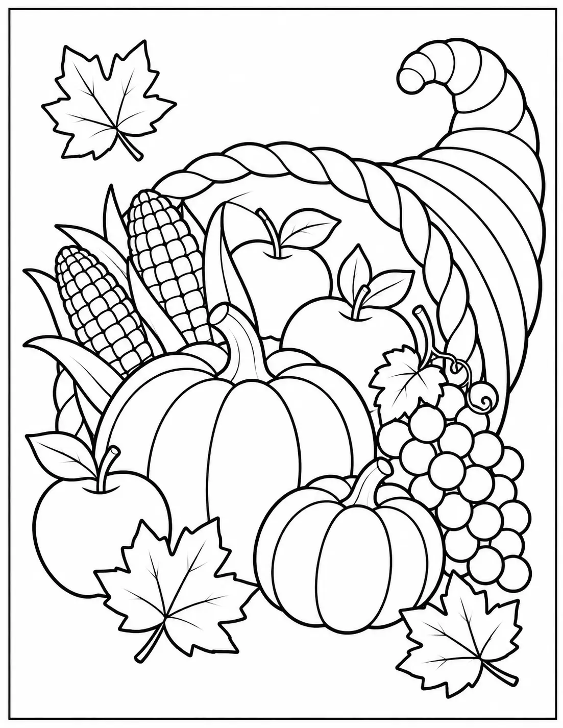 Cornucopia Thanksgiving coloring page