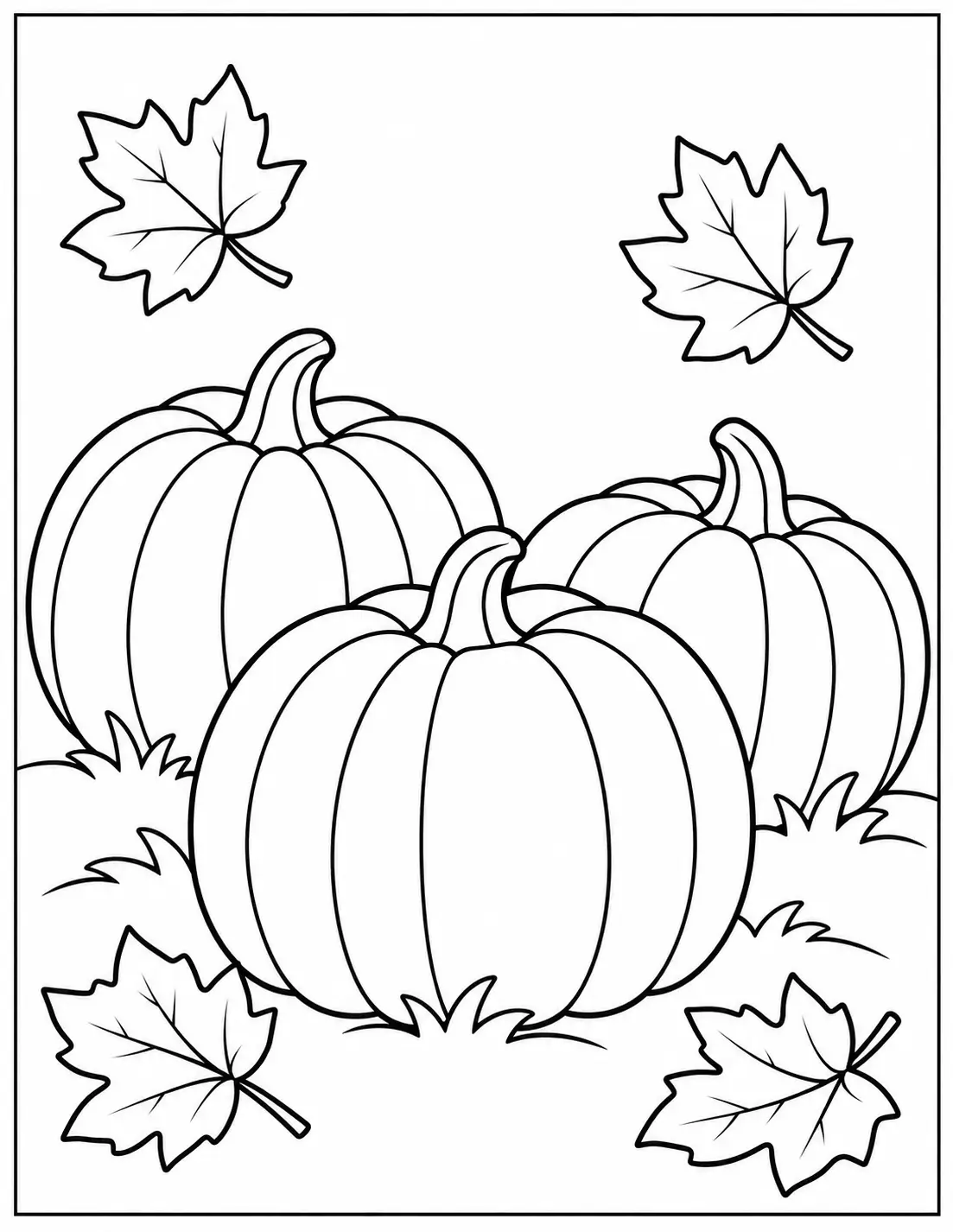 Pumpkin patch Thanksgiving coloring page